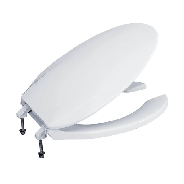 TOTO - Toto Elongated Open Front Commerical Toilet Seat With Lid, Cotton White - Cotton White