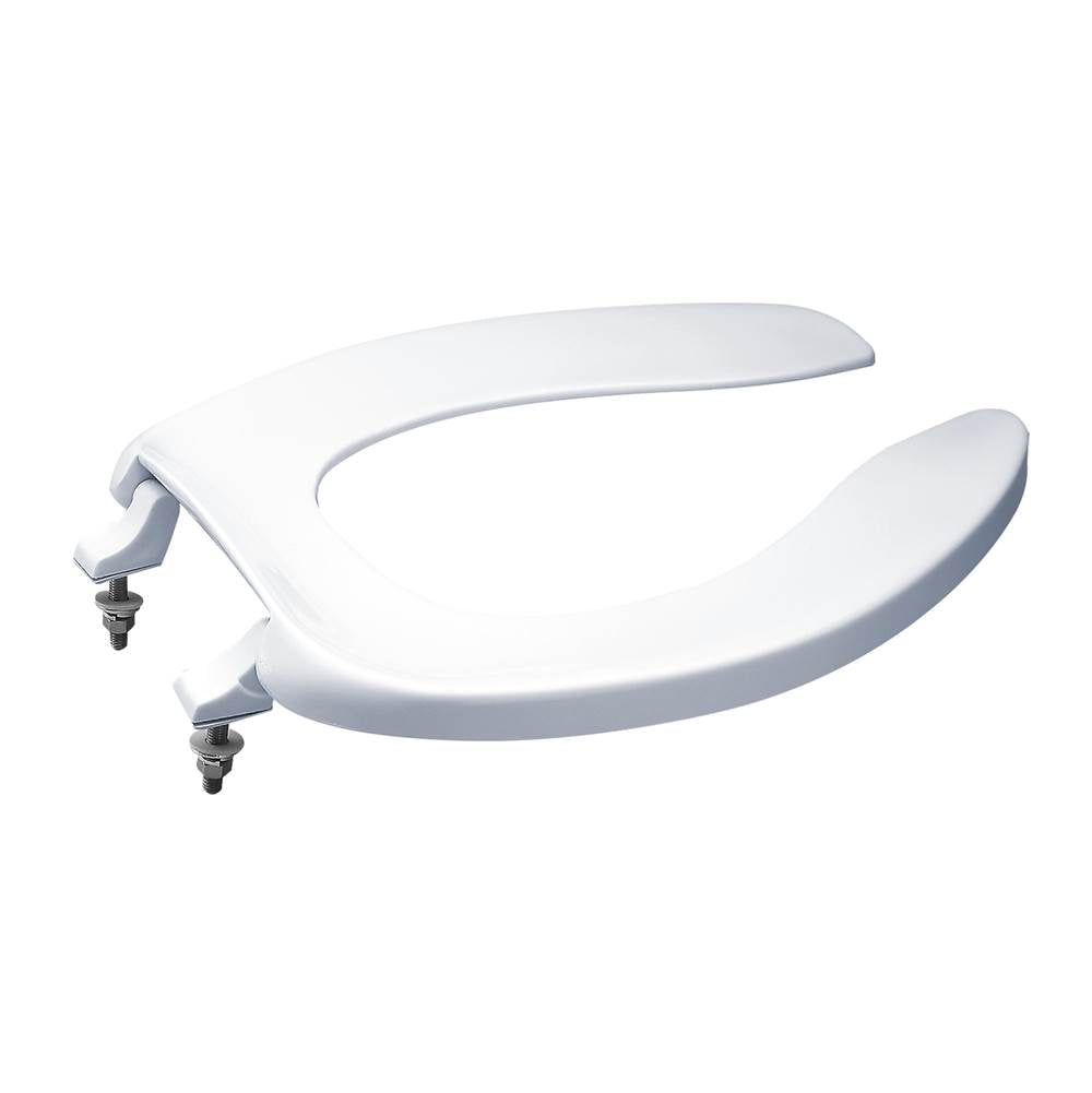 TOTO - Toto Elongated Open Front Commerical Toilet Seat Without Lid, Cotton White - Cotton White