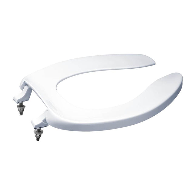 TOTO - Toto Elongated Open Front Commerical Toilet Seat Without Lid, Cotton White - Cotton White