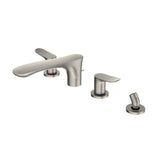Toto Go Two-Handle Deck-Mount Roman Tub Filler Trim With Handshower, Brushed Nickel