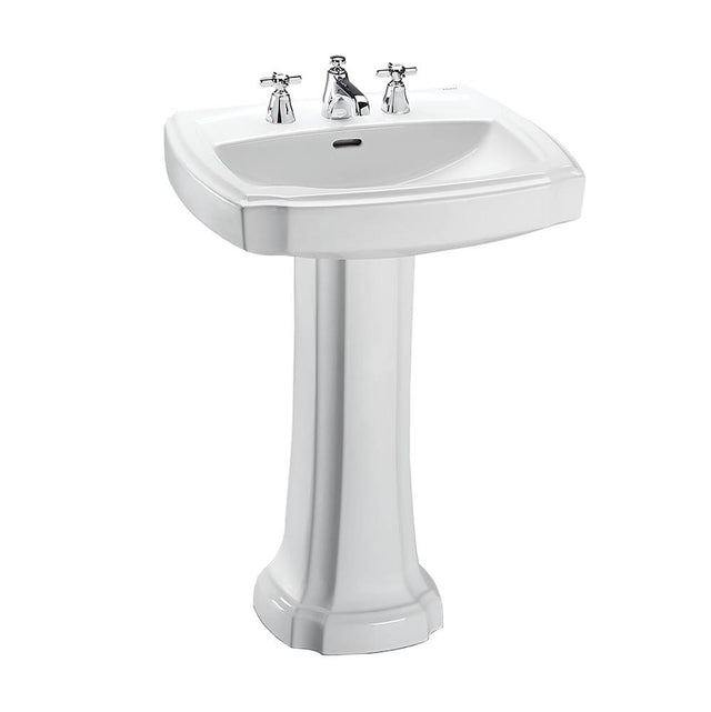 TOTO - Toto Guinevere 24-3/8'' X 19-7/8'' Rectangular Pedestal Bathroom Sink For 8 Inch Center Faucets, Cotton White - Cotton White