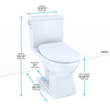 TOTO Connelly Two-Piece Elongated Dual Flush 1.28 and 0.9 GPF Toilet with CEFIONTECT, WASHLET+ Ready, Cotton White