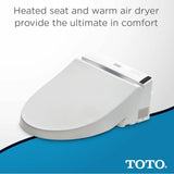 TOTO WASHLET C200 Electronic Bidet Toilet Seat with PREMIST and SoftClose Lid, Round, Cotton White