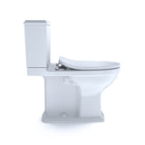 TOTO Connelly Two-Piece Elongated Dual Flush 1.28 and 0.9 GPF with CEFIONTECT and Right Lever, WASHLET+ Ready, Cotton White