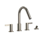 TOTO - Toto Gf Two Lever Handle Deck-Mount Roman Tub Filler Trim With Handshower, Polished Nickel - Polished Nickel