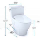 TOTO Aimes One-Piece Elongated 1.28 GPF Toilet with CEFIONTECT and SoftClose Seat, WASHLET+ Ready, Cotton White