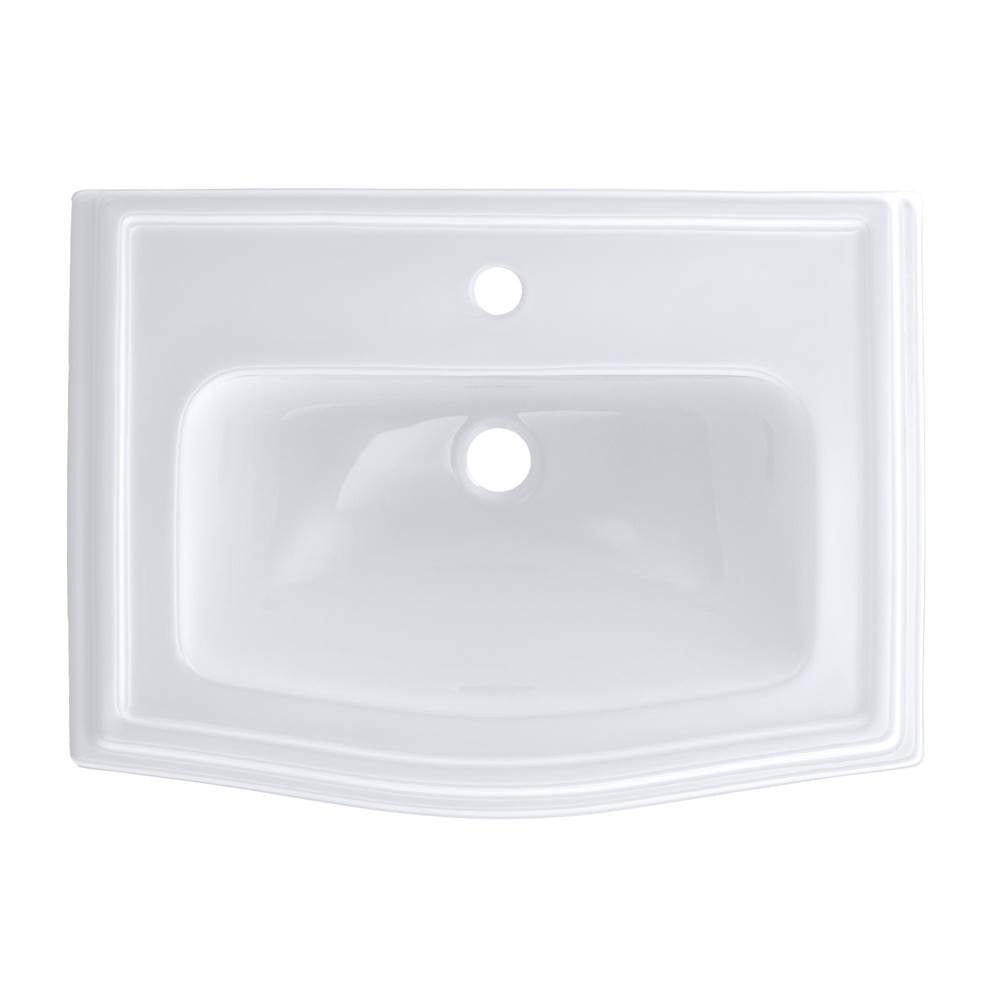 Toto Clayton Rectangular Self-Rimming Drop-In Bathroom Sink For Single Hole Faucets, Cotton White