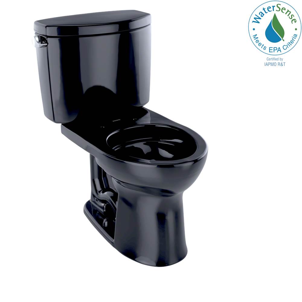 TOTO - Toto Drake II Two-Piece Round 1.28 Gpf Universal Height Toilet, Ebony - Ebony