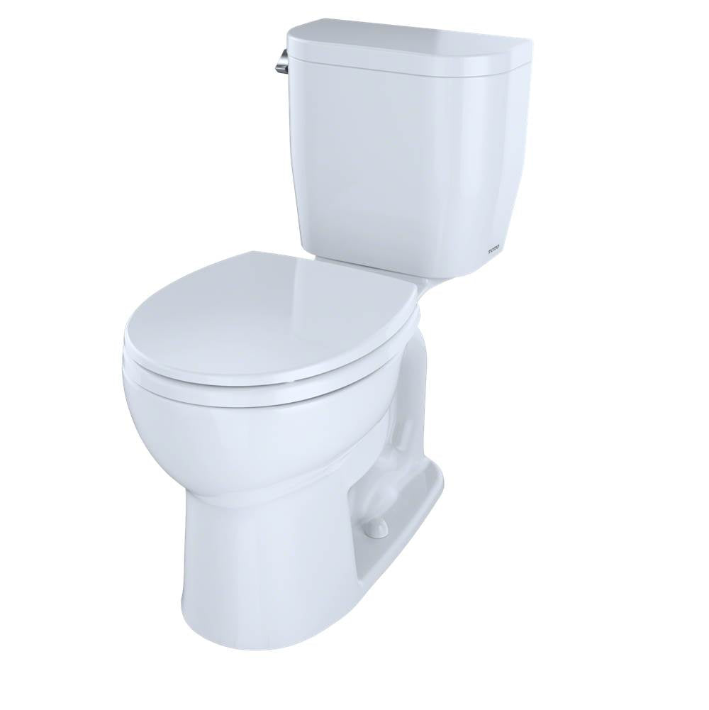 Toto EntradaE Two-Piece Round 1.28 Gpf Universal Height Toilet, Cotton White