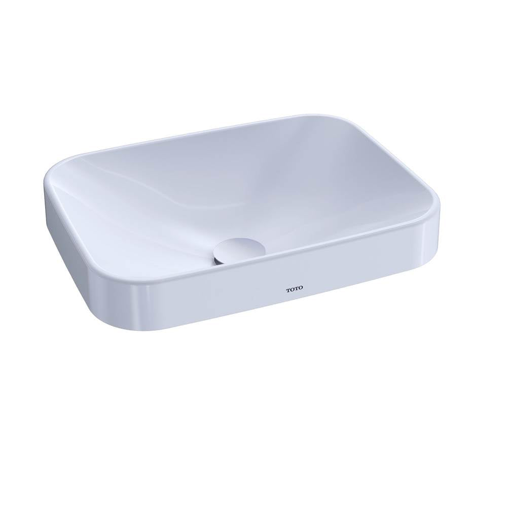 TOTO - Toto ArvinaE Rectangular 20'' Vessel Bathroom Sink With Cefiontect, Cotton White - Cotton White