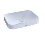TOTO - Toto ArvinaE Rectangular 20'' Vessel Bathroom Sink With Cefiontect, Cotton White - Cotton White