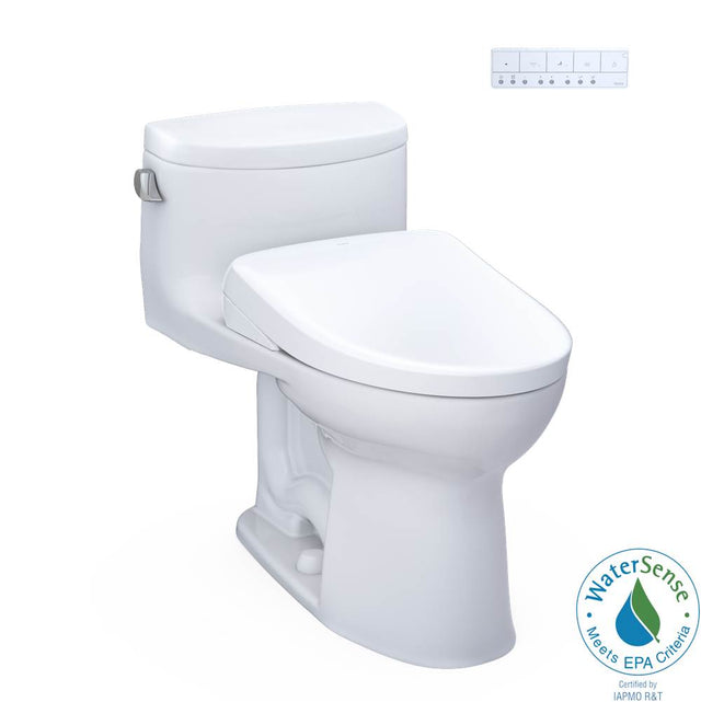 TOTO - TOTO WASHLET plus Supreme II One-Piece Elongated 1.28 GPF Toilet and WASHLET plus S7 Contemporary Bidet Seat, Cotton White - MW6344726CEFGNo.01 - Cotton White