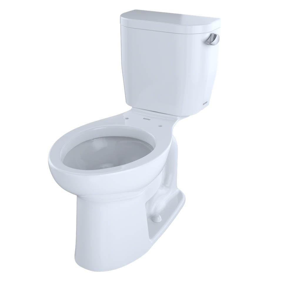 Toto EntradaE Two-Piece Elongated 1.28 Gpf Universal Height Toilet With Right-Hand Trip Lever, Cotton White