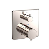 TOTO - Toto Square Thermostatic Mixing Valve With Volume Control Shower Trim, Polished Nickel - Polished Nickel