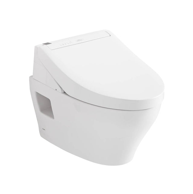 TOTO - Toto Washlet+ Ep Wall-Hung Elongated Toilet And Washlet C5 Bidet Seat And Duofit In-Wall 0.9 And 1.28 Gpf Dual-Flush Tank System, Matte Silver - Matte Silver