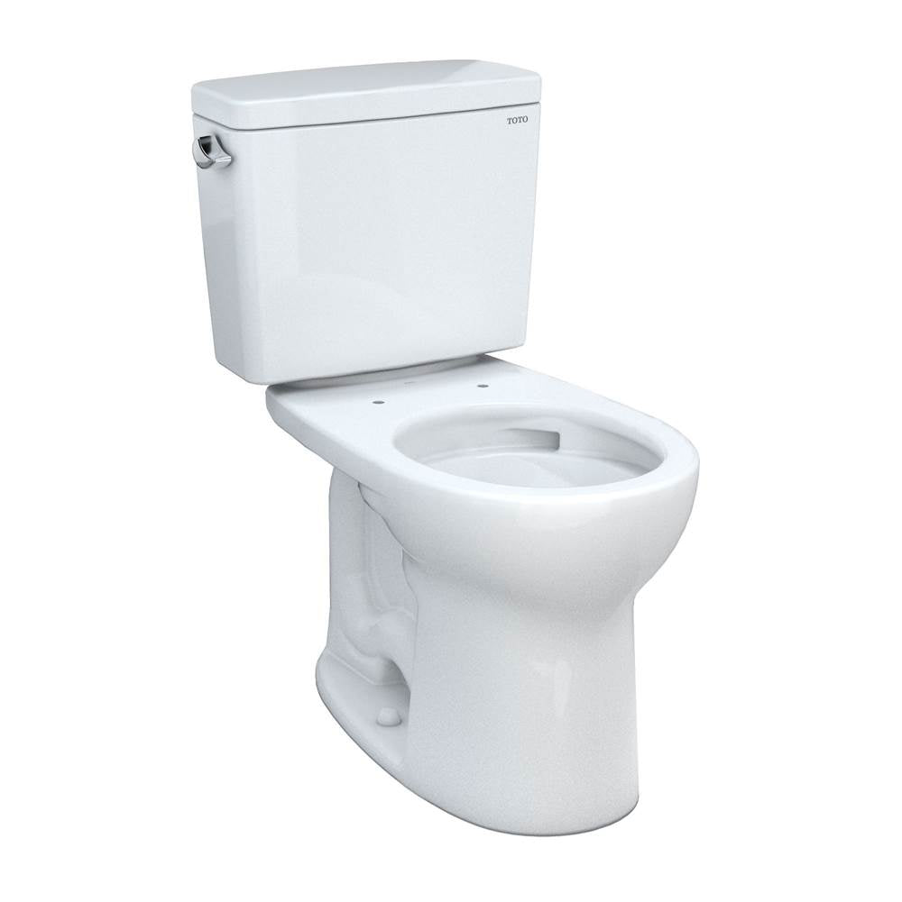 TOTO - Toto Drake Two-Piece Round 1.28 Gpf Universal Height Tornado Flush Toilet With Cefiontect, Cotton White - Cotton White