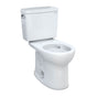 TOTO - Toto Drake Two-Piece Round 1.28 Gpf Universal Height Tornado Flush Toilet With Cefiontect, Cotton White - Cotton White