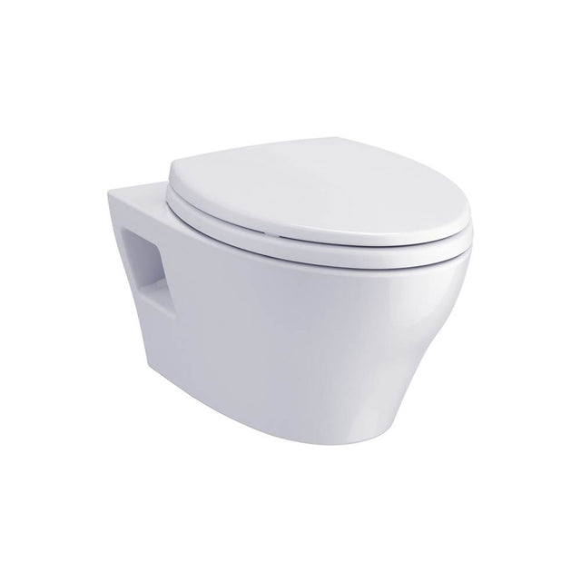 TOTO - EP Wall-Hung Elongated Toilet and DuoFit in-wall 0.9 and 1.28 GPF Tank System with Copper Supply Line, Matte Silver - Matte Silver