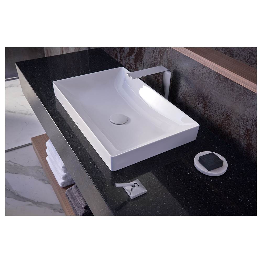 Toto Kiwami Rectangular 23'' Vessel Bathroom Sink With Cefiontect, Cotton White