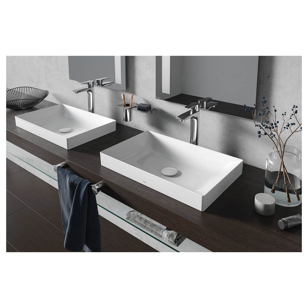 Toto Kiwami Rectangular 23'' Vessel Bathroom Sink With Cefiontect, Cotton White