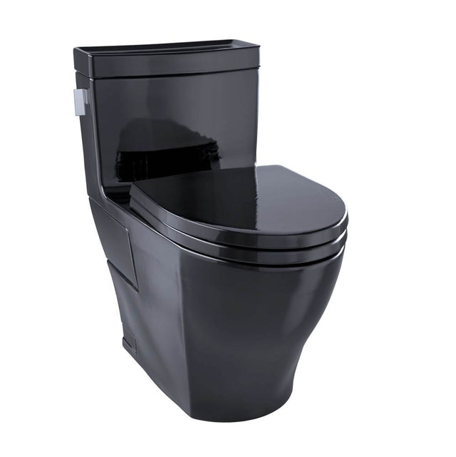 TOTO - TOTO Legato WASHLET+ One-Piece Elongated 1.28 GPF Universal Height Skirted Toilet, Ebony - Ebony