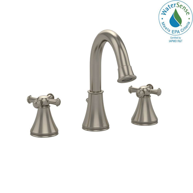 TOTO - Toto Vivian Alta Two Cross Handle Widespread 1.2 Gpm Bathroom Sink Faucet, Brushed Nickel - Brushed Nickel