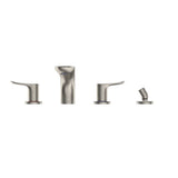 Toto Go Two-Handle Deck-Mount Roman Tub Filler Trim With Handshower, Brushed Nickel