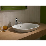 Toto MarisE Oval Semi-Recessed Vessel Bathroom Sink With Cefiontect, Cotton White