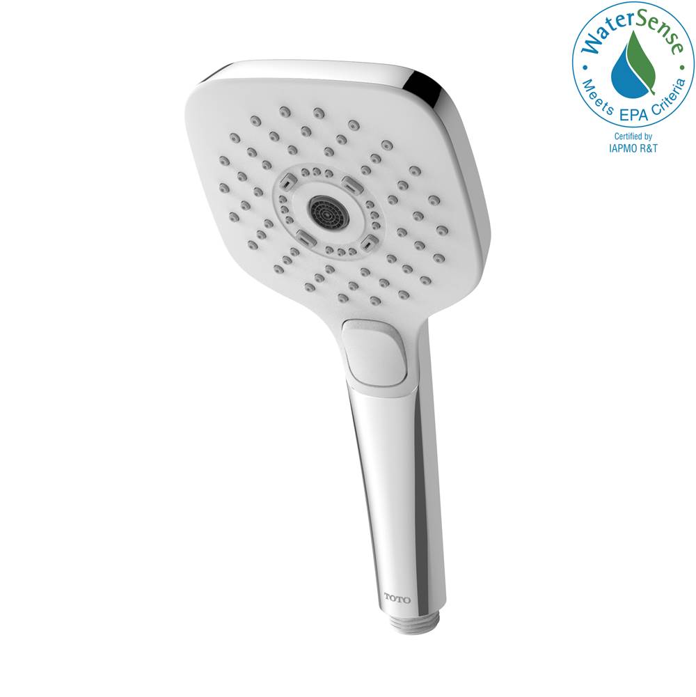 TOTO - Toto G Series 1.75 Gpm Multifunction 4 Inch Square Handshower With Active Wave, Comfort Wave, And Warm Spa, Polished Nickel - Polished Nickel