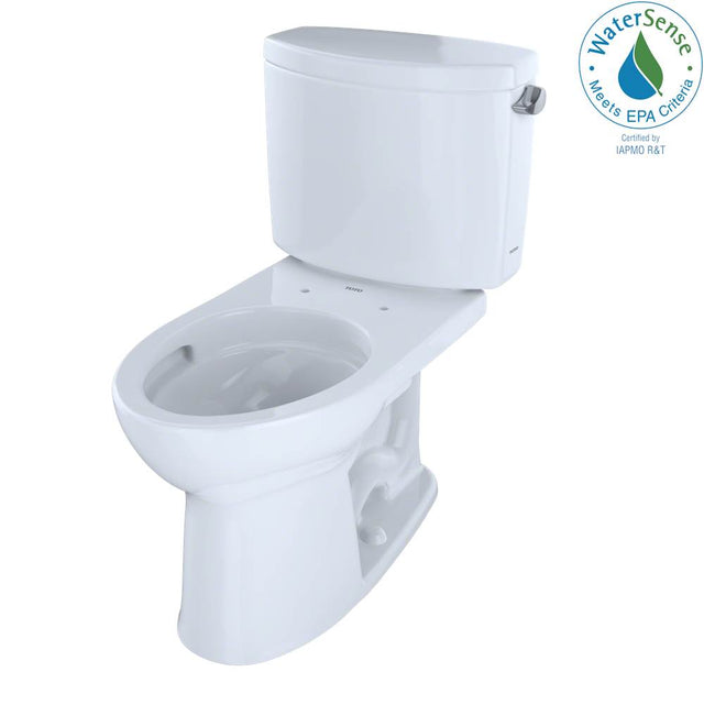 TOTO - Toto Drake II Two-Piece Elongated 1.28 Gpf Universal Height Toilet With Cefiontect And Right-Hand Trip Lever, Cotton White - Cotton White