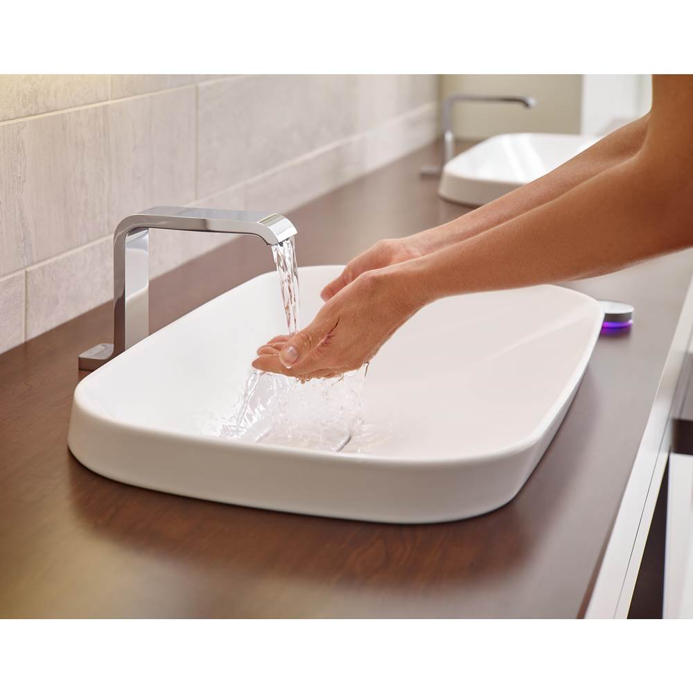 Toto Neorest Kiwami Rectangular Semi-Recessed Fireclay Vessel Bathroom Sink With Cefiontect, Cotton White