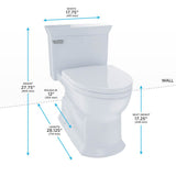 TOTO Eco Soir1/2e One-Piece Elongated 1.28 GPF Universal Height Skirted Toilet, Ebony Black