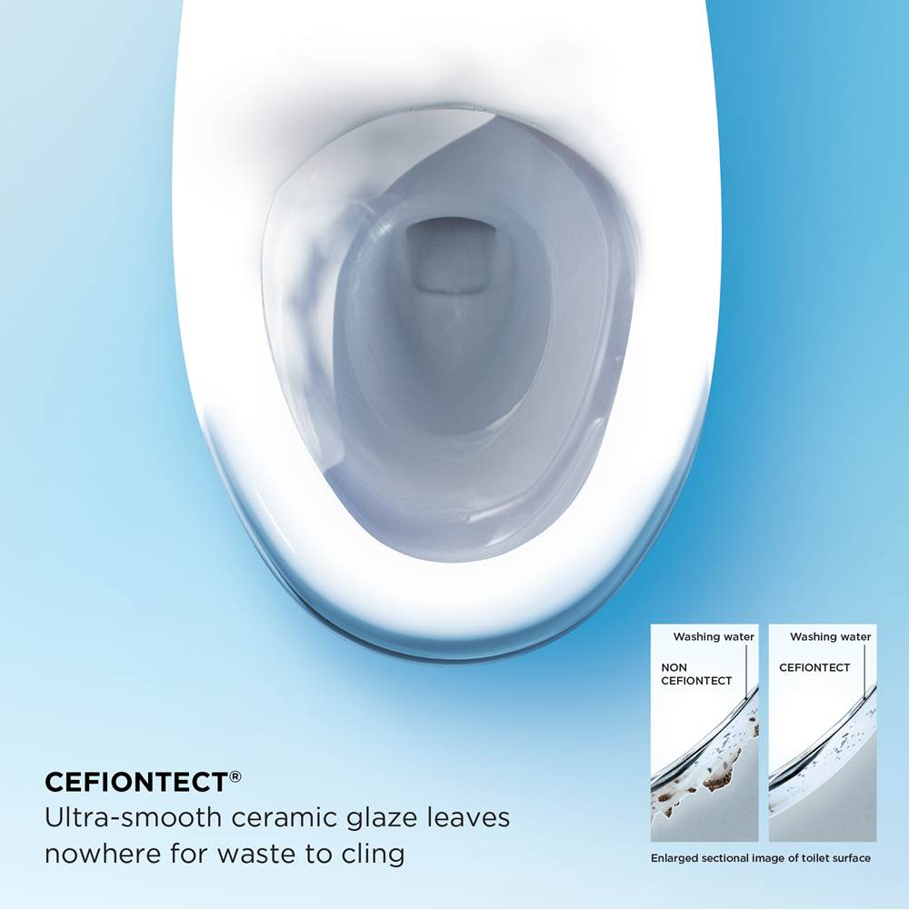 TOTO Aquia IV One-Piece Elongated Dual Flush 1.28 and 0.8 GPF Universal Height, WASHLET+ Ready Toilet with CEFIONTECT, Cotton White