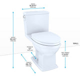 TOTO Connelly WASHLET+ Two-Piece Elongated Dual Flush 1.28 and 0.9 GPF Universal Height Toilet with CEFIONTECT, Cotton White