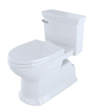 TOTO Eco Soir1/2e One Piece Elongated 1.28 GPF Universal Height Skirted Toilet with CEFIONTECT, Cotton White