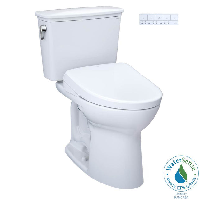 TOTO - TOTO Drake Transitional WASHLET plus Two-Piece Elongated 1.28 GPF Universal Height TORNADO FLUSH Toilet and S7A Contemporary Bidet Seat with Auto Flush, Cotton White - MW7864736CEFGA.10No.01 - Cotton White