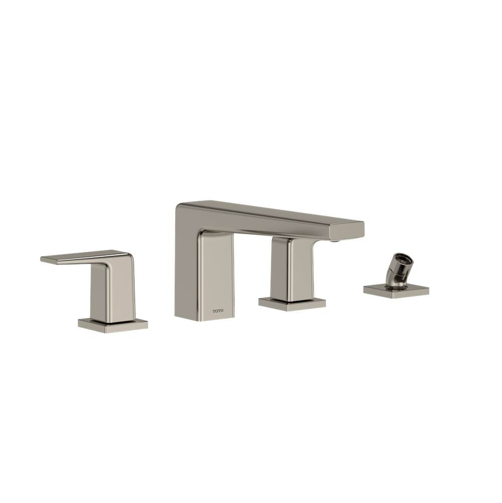 TOTO - Toto Gb Two-Handle Deck-Mount Roman Tub Filler Trim With Handshower, Polished Nickel - Polished Nickel