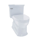 TOTO Eco Soir1/2e One Piece Elongated 1.28 GPF Universal Height Skirted Toilet with CEFIONTECT, Cotton White