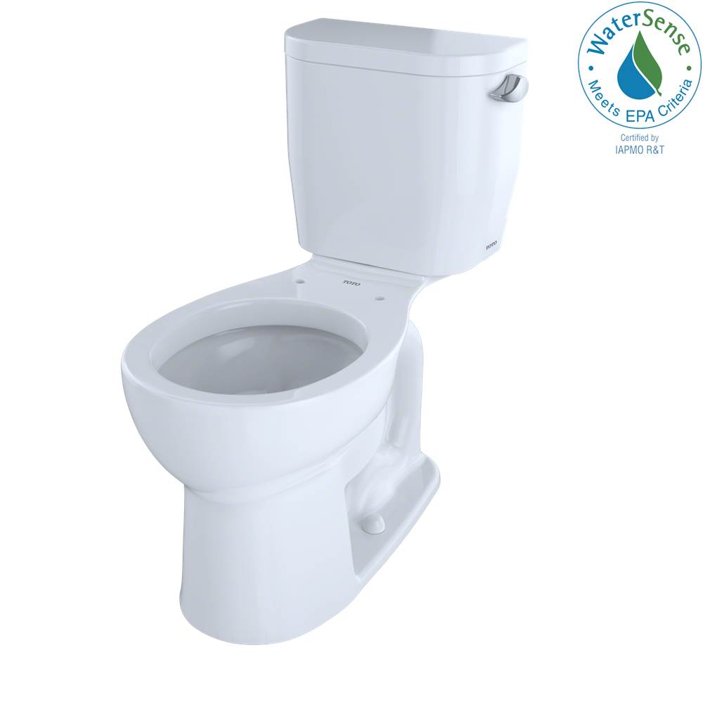 TOTO - Toto EntradaE Two-Piece Round 1.28 Gpf Universal Height Toilet With Right-Hand Trip Lever, Cotton White - Cotton White