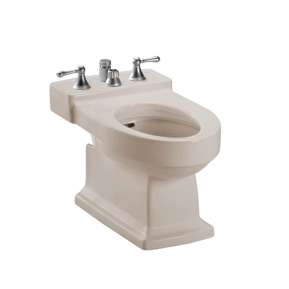 TOTO - Toto Lloyd Deck Mount Vertical Spray Flushing Rim Bidet, Cotton White - Sedona Beige