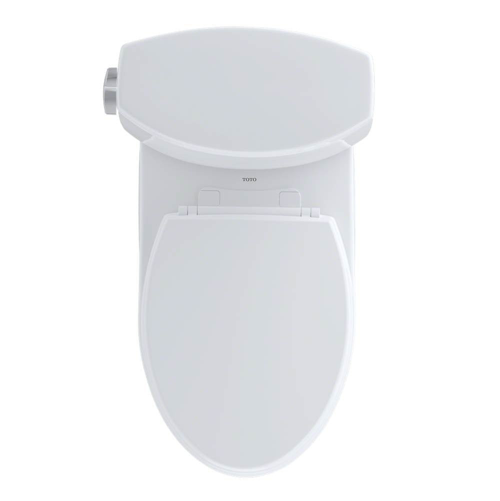 Toto Vespin II Two-Piece Elongated 1.28 Gpf Universal Height Skirted Toilet With Cefiontect And Right-Hand Trip Lever, Cotton White