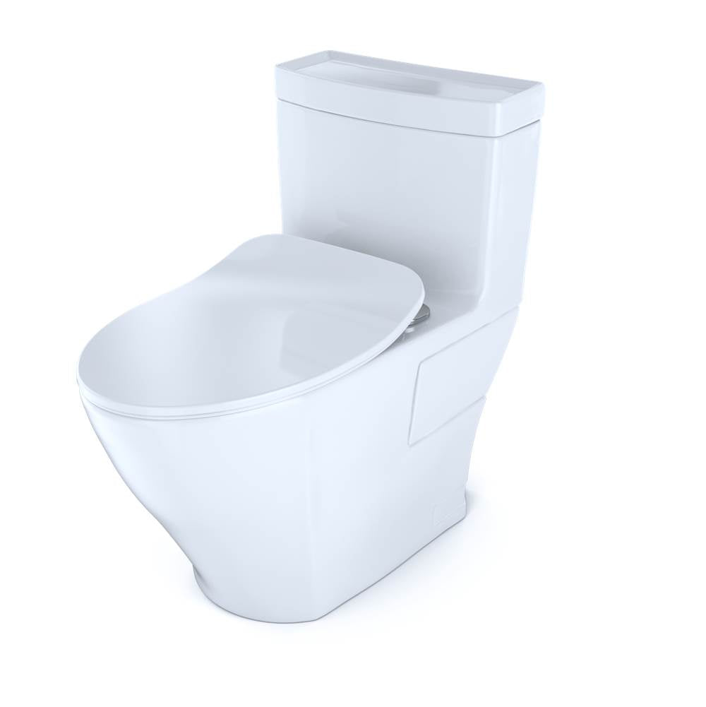 TOTO Aimes One-Piece Elongated 1.28 GPF Toilet with CEFIONTECT and SoftClose Seat, WASHLET+ Ready, Cotton White