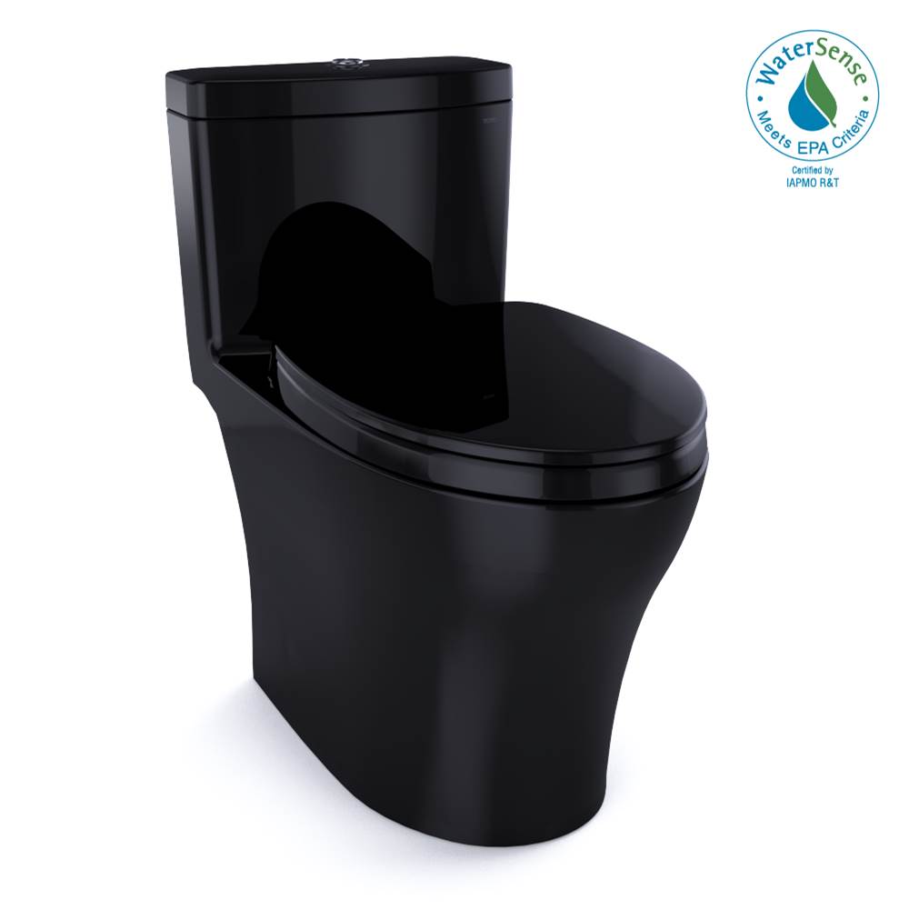 TOTO - TOTO Aquia IV One-Piece Elongated Dual Flush 1.28 and 0.9 GPF Universal Height, WASHLET+ Ready Toilet, Ebony - Ebony