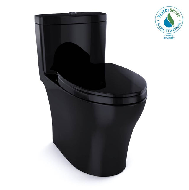 TOTO - TOTO Aquia IV One-Piece Elongated Dual Flush 1.28 and 0.9 GPF Universal Height, WASHLET+ Ready Toilet, Ebony - Ebony