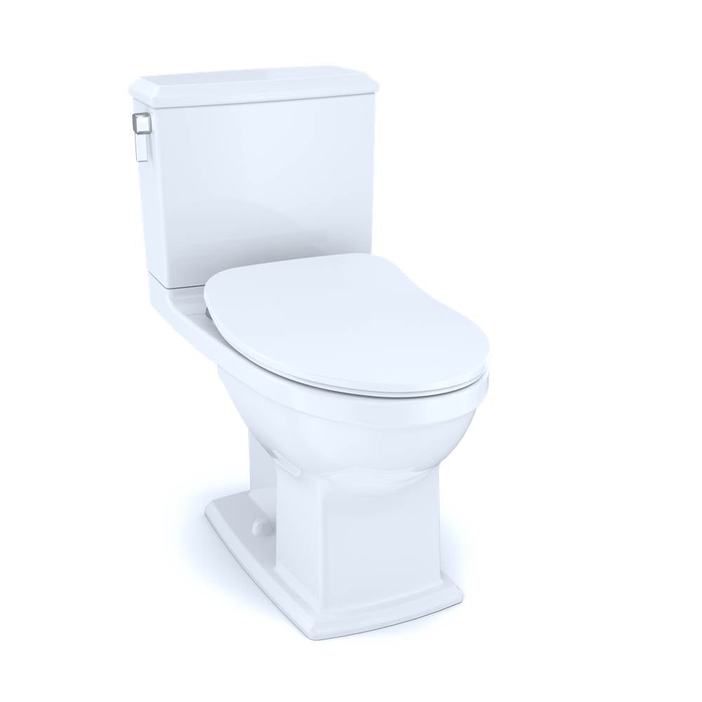 TOTO Connelly Two-Piece Elongated Dual Flush 1.28 and 0.9 GPF Toilet with CEFIONTECT, WASHLET+ Ready, Cotton White