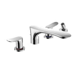 TOTO - Toto Go Two-Handle Deck-Mount Roman Tub Filler Trim With Handshower, Polished Chrome - Polished Chrome
