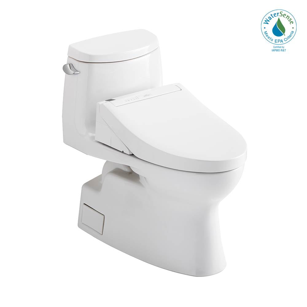 TOTO - Toto Washlet+ Carlyle II One-Piece Elongated 1.28 Gpf Toilet And Washlet+ C5 Bidet Seat, Cotton White - Cotton White