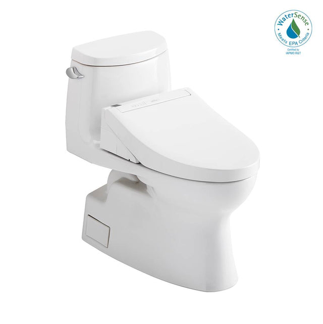 TOTO - Toto Washlet+ Carlyle II One-Piece Elongated 1.28 Gpf Toilet And Washlet+ C5 Bidet Seat, Cotton White - Cotton White