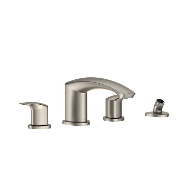 TOTO - Toto Gm Two-Handle Deck-Mount Roman Tub Filler Trim With Handshower, Brushed Nickel - Brushed Nickel