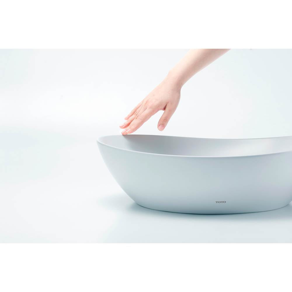 Toto  Kiwami Asymmetrical Vessel Bathroom Sink With Cefitontect, Cotton White